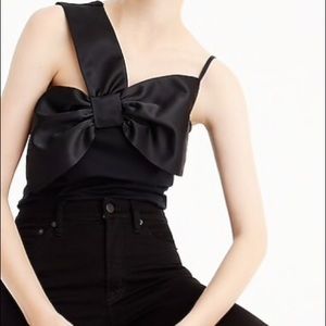 Jcrew satin and cotton asymmetrical top, medium